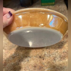 Fire King Peach Lustre Opal ware glass pie baking dish. 9x9. Beautiful condition